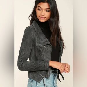*NEW* Ready For Anything Charcoal Grey Suede Moto Jacket - Size L
